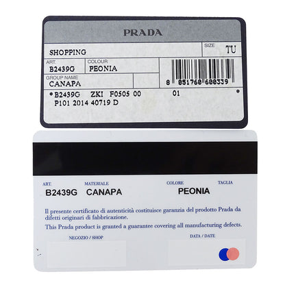PRADA プラダ カナパ ミニ 2wayバッグ ピンク B2539G キャンバス レディース 【中古】