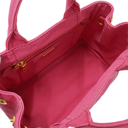 PRADA プラダ カナパ ミニ 2wayバッグ ピンク B2539G キャンバス レディース 【中古】