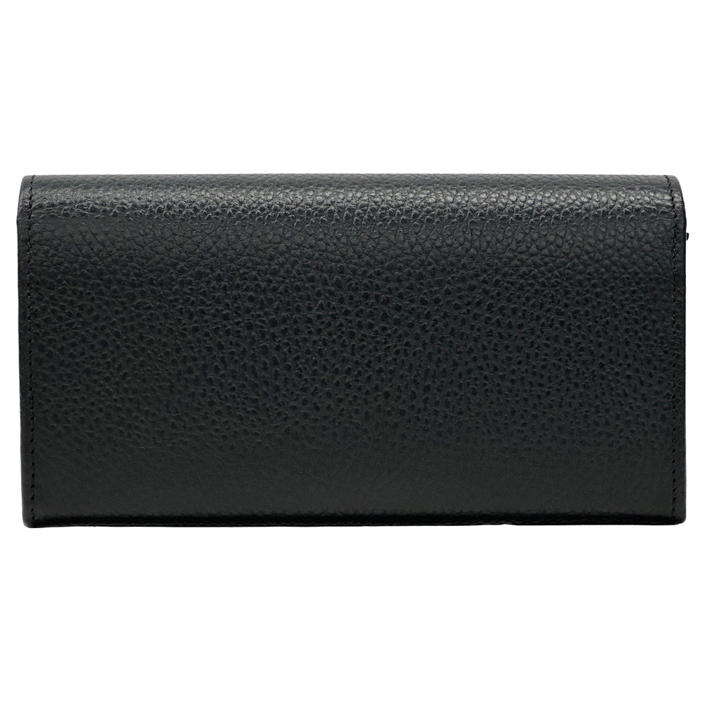 GUCCI グッチ 長財布 インターロッキング ブラック 615524 レザー レディース 【中古】