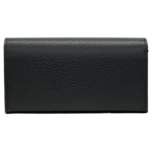 GUCCI グッチ 長財布 インターロッキング ブラック 615524 レザー レディース 【中古】