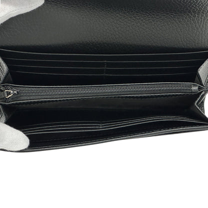 GUCCI グッチ 長財布 インターロッキング ブラック 615524 レザー レディース 【中古】