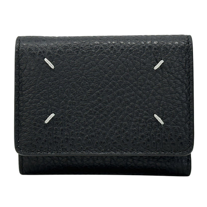 Maison Margiela メゾン マルジェラ スリーフォールドウォレット 三つ折り財布 4ステッチ ブラック SA3U10010 レザー レディース メンズ 【中古】