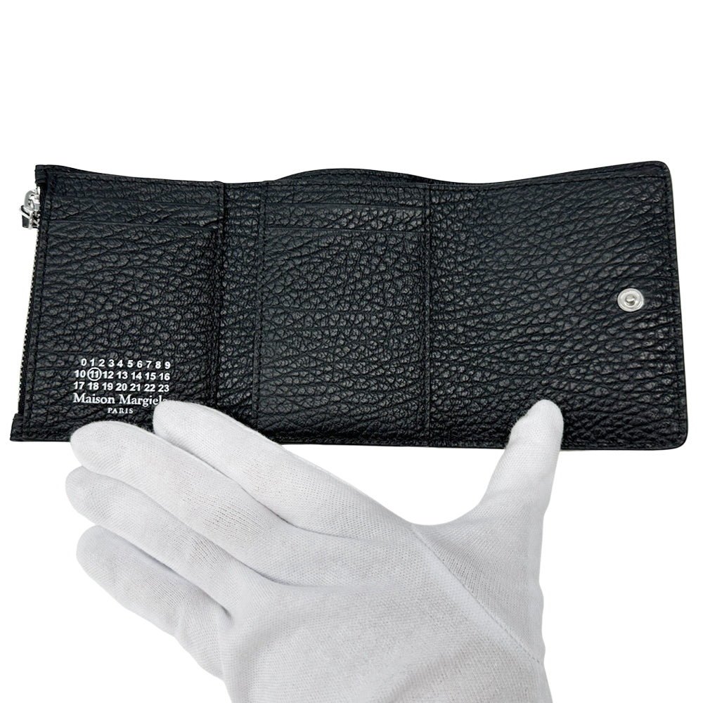 Maison Margiela メゾン マルジェラ スリーフォールドウォレット 三つ折り財布 4ステッチ ブラック SA3U10010 レザー レディース メンズ 【中古】
