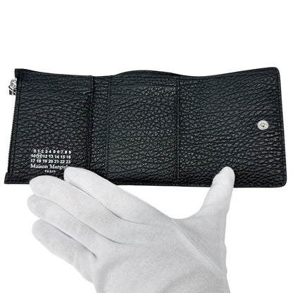 Maison Margiela メゾン マルジェラ スリーフォールドウォレット 三つ折り財布 4ステッチ ブラック SA3U10010 レザー レディース メンズ 【中古】