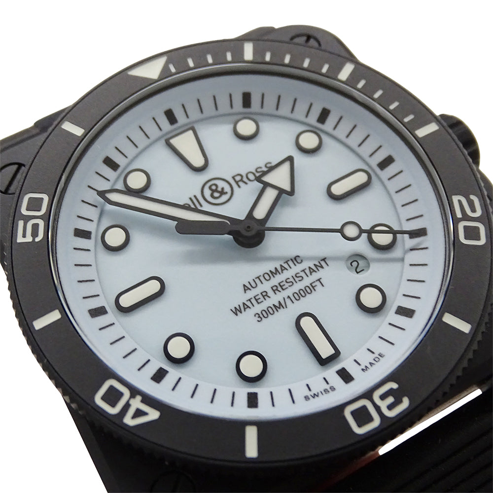 Bell＆Ross ベル＆ロス ダイバー フル ラム セラミック BR03A-D-LM-CE/SRB メンズ 腕時計 自動巻き AT セラミック ラバー ブラック ブルー 【中古】