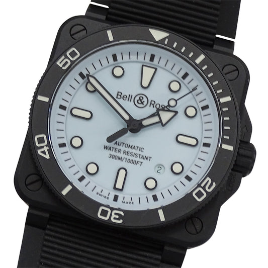 Bell＆Ross ベル＆ロス ダイバー フル ラム セラミック BR03A-D-LM-CE/SRB メンズ 腕時計 自動巻き AT セラミック ラバー ブラック ブルー 【中古】
