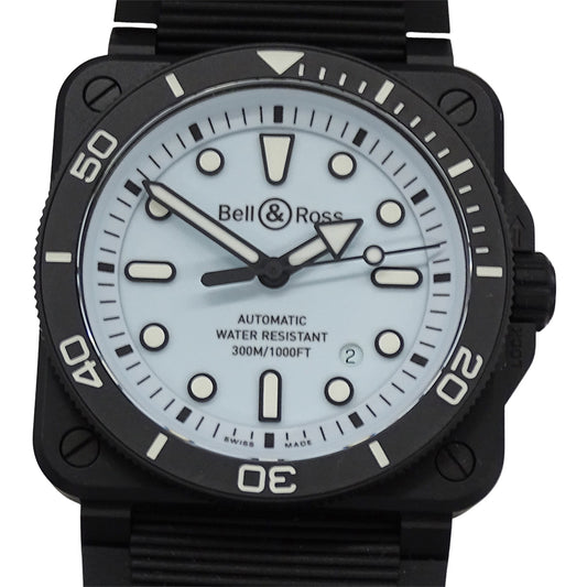 Bell＆Ross ベル＆ロス ダイバー フル ラム セラミック BR03A-D-LM-CE/SRB メンズ 腕時計 自動巻き AT セラミック ラバー ブラック ブルー 【中古】