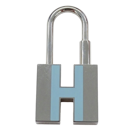 HERMES エルメス Hモチーフ カデナ シルバー ライトブルー メタル レディース メンズ 【中古】