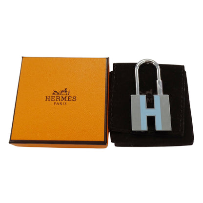 HERMES エルメス Hモチーフ カデナ シルバー ライトブルー メタル レディース メンズ 【中古】