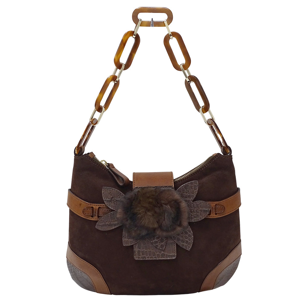Valentino Garavani ヴァレンティノ・ガラヴァーニ ショルダーバッグ ブラウン スエード レディース 【中古】