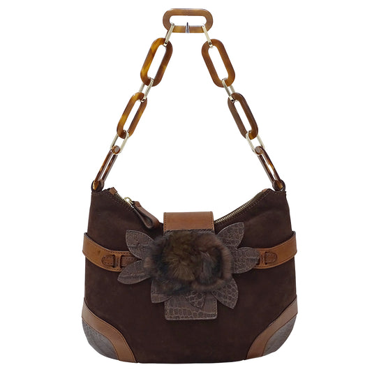 Valentino Garavani ヴァレンティノ・ガラヴァーニ ショルダーバッグ ブラウン スエード レディース 【中古】