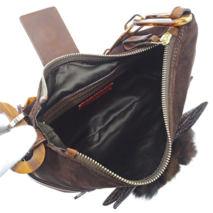 Valentino Garavani ヴァレンティノ・ガラヴァーニ ショルダーバッグ ブラウン スエード レディース 【中古】