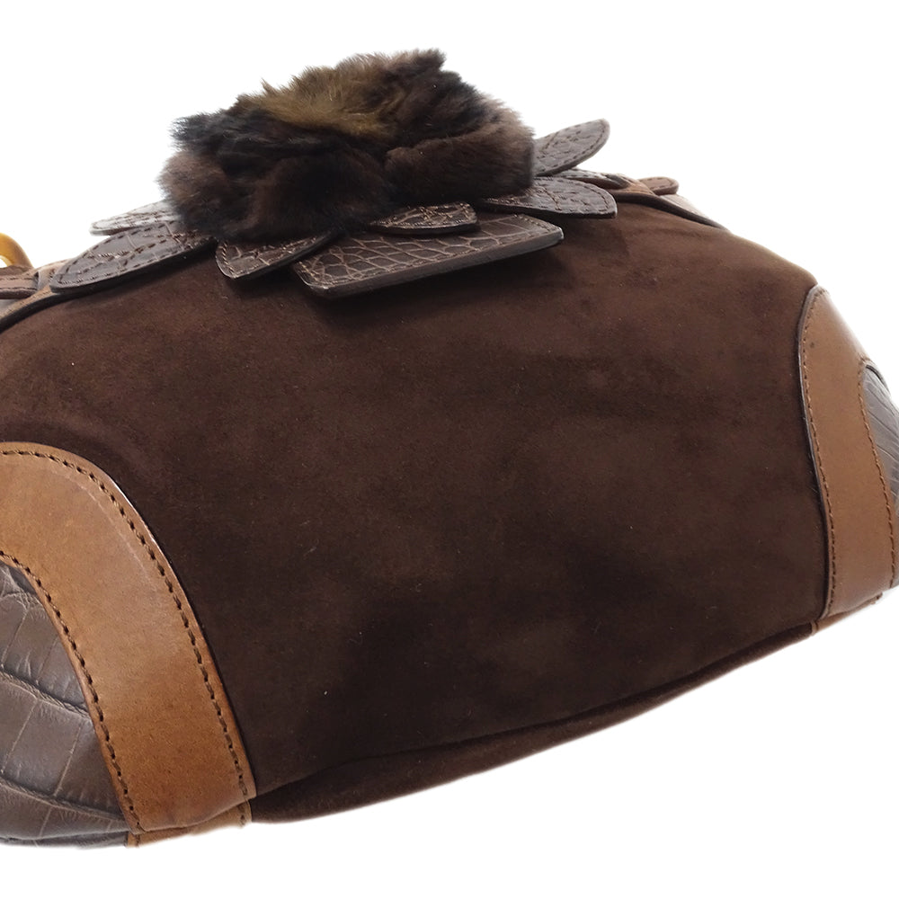 Valentino Garavani ヴァレンティノ・ガラヴァーニ ショルダーバッグ ブラウン スエード レディース 【中古】