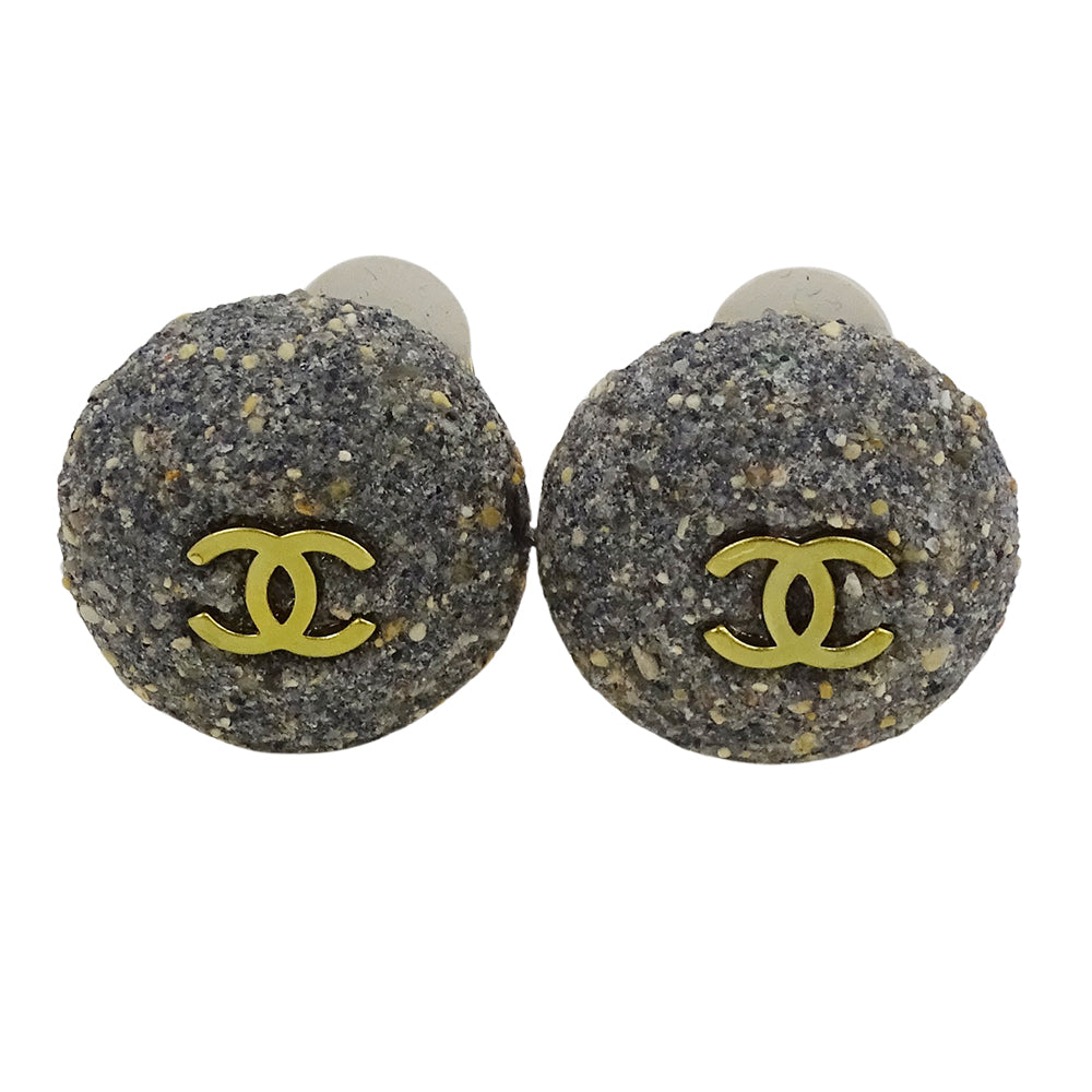 CHANEL シャネル ココマーク イヤリング GP グレー ゴールド レディース 【中古】