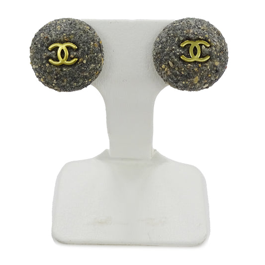 CHANEL シャネル ココマーク イヤリング GP グレー ゴールド レディース 【中古】