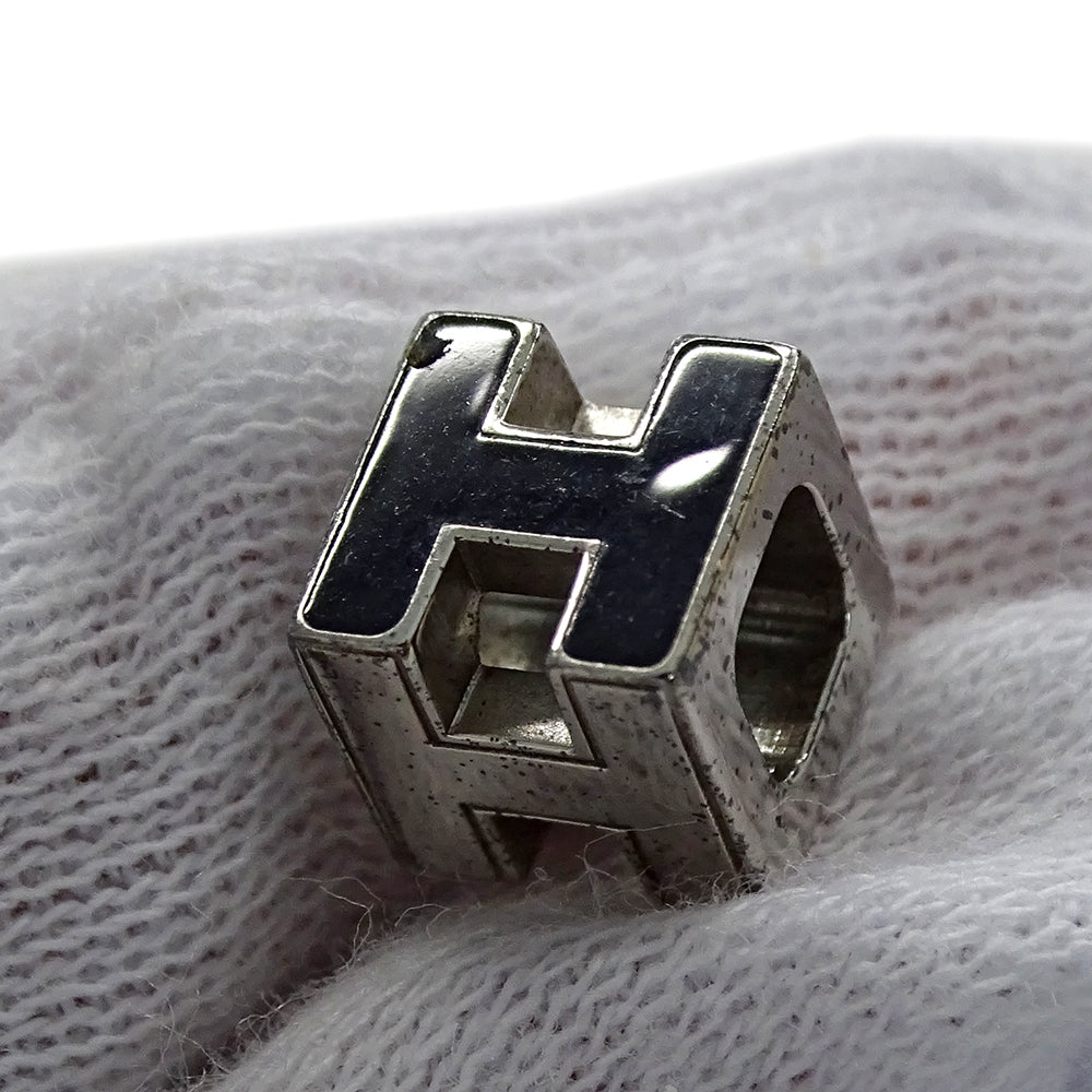 HERMES エルメス カージュドアッシュ Hキューブ ピアス ブラック シルバー レディース 【中古】