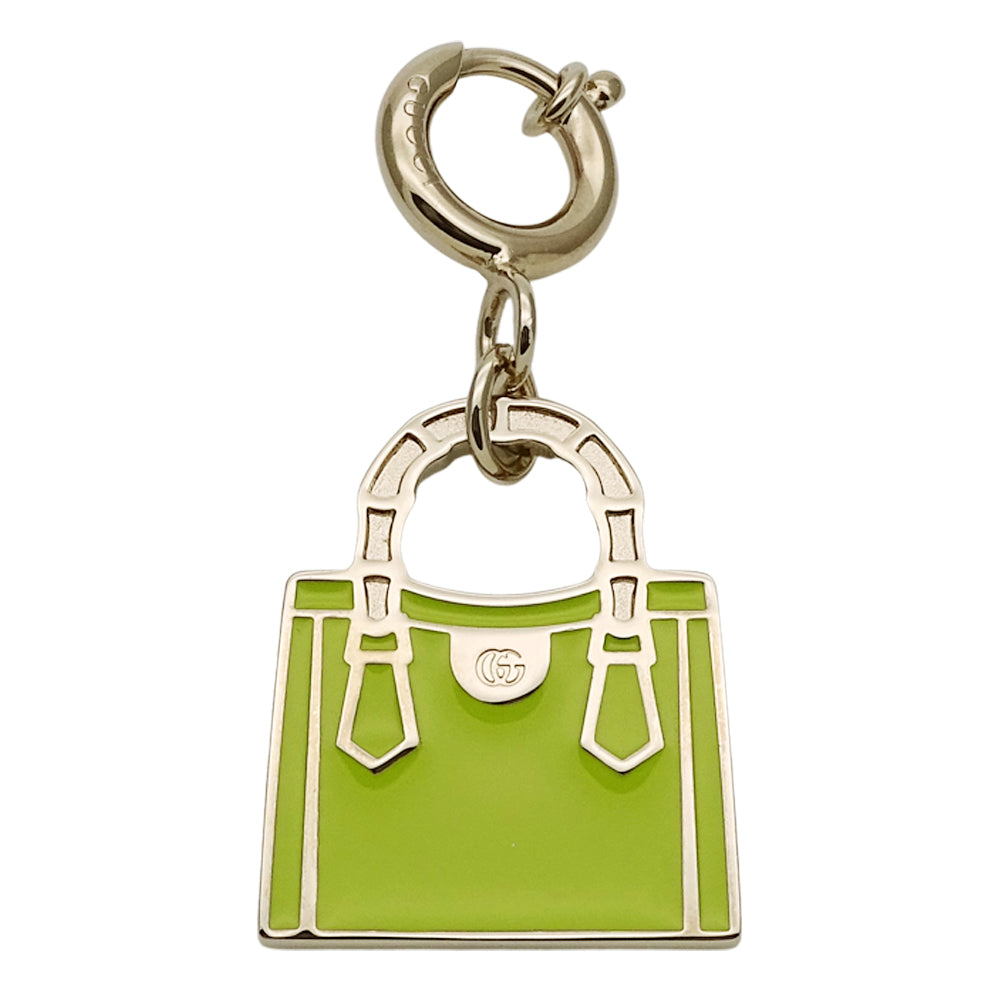 GUCCI グッチ バッグチャーム チャーム バンブー ダイアナ メタル グリーン シャンパンゴールド レディース 837064 【中古】