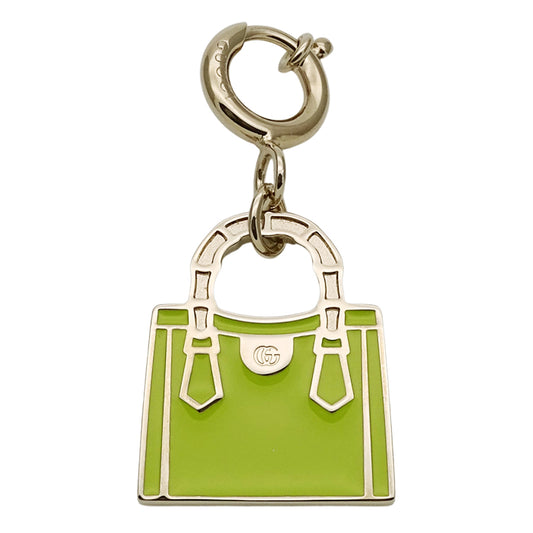 GUCCI グッチ バッグチャーム チャーム バンブー ダイアナ メタル グリーン シャンパンゴールド レディース 837064 【中古】