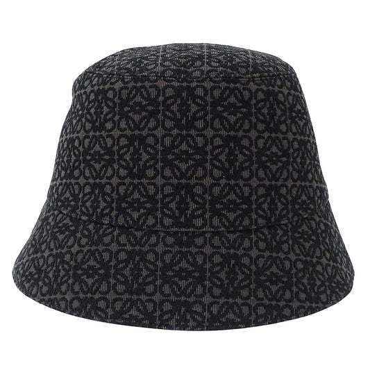 LOEWE ロエベ アナグラム ハット ブラック ジャガード メンズ 【中古】