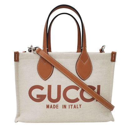 GUCCI グッチ 2wayバッグ ブラウン ホワイト 772144 GGキャンバス レディース 【中古】