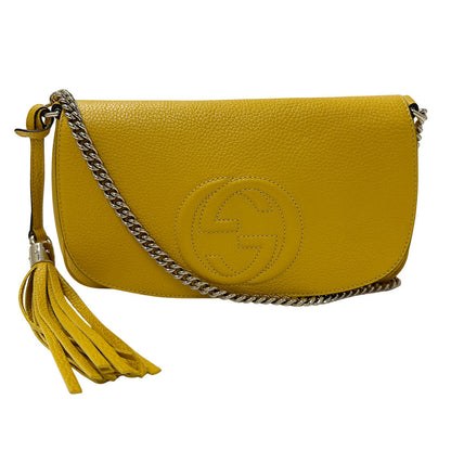 GUCCI グッチ ショルダーバッグ ソーホー イエロー 536224 レザー レディース メンズ 【中古】