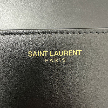 SAINT LAURENT サンローラン ショルダーバッグ カサンドラ ロゴ サッチェル ブラック レザー レディース 【中古】