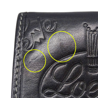 LOEWE ロエベ 三つ折り財布 ブラック レザー レディース 【中古】
