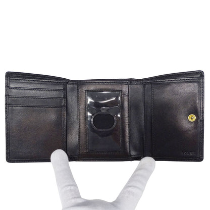 LOEWE ロエベ 三つ折り財布 ブラック レザー レディース 【中古】