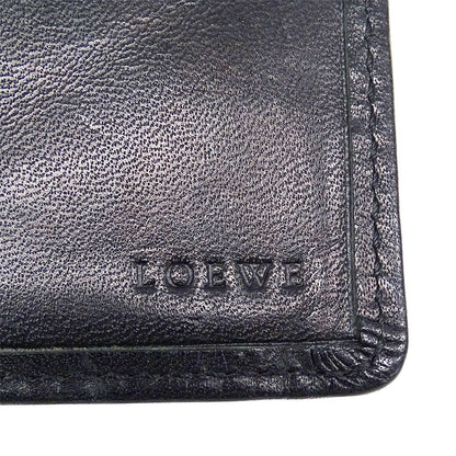 LOEWE ロエベ 三つ折り財布 ブラック レザー レディース 【中古】