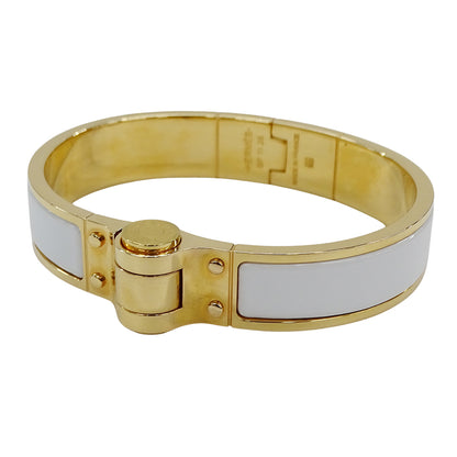 HERMES エルメス シャルニエール PM バングル GP ゴールド ホワイト レディース 【中古】