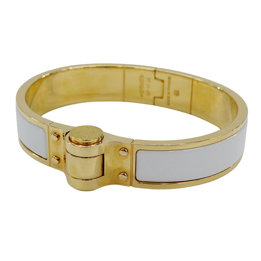 HERMES エルメス シャルニエール PM バングル GP ゴールド ホワイト レディース 【中古】