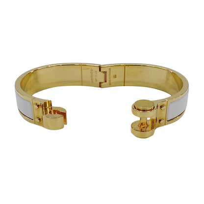 HERMES エルメス シャルニエール PM バングル GP ゴールド ホワイト レディース 【中古】