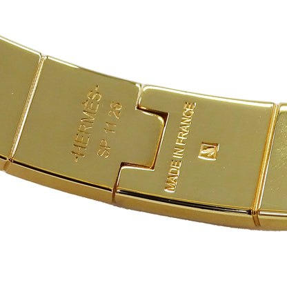 HERMES エルメス シャルニエール PM バングル GP ゴールド ホワイト レディース 【中古】