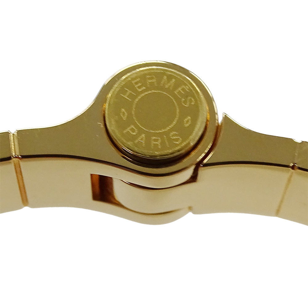 HERMES エルメス シャルニエール PM バングル GP ゴールド ホワイト レディース 【中古】