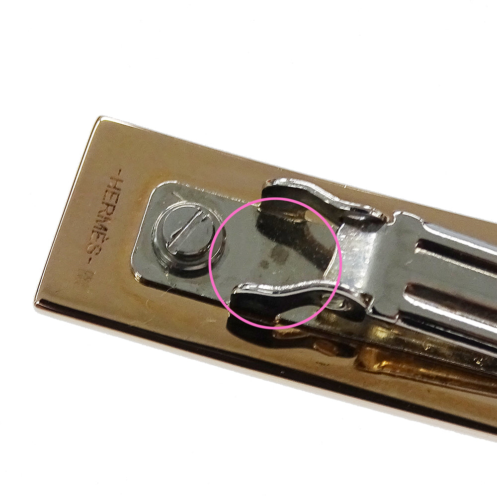 HERMES エルメス アイリーンGM バレッタ メタル ピンクゴールド シルバー レディース 【中古】