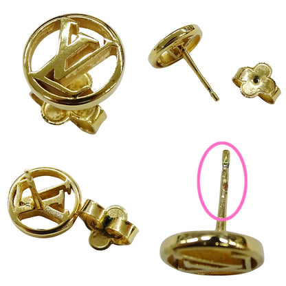 LOUIS VUITTON ルイ・ヴィトン ブックレドレイユ クレイジー イン ロック ピアス メタル ゴールド レディース M00395 【中古】