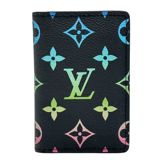 LOUIS VUITTON ルイ・ヴィトン オーガナイザー・ドゥ・ポッシュ カードケース モノグラム イリディセント ブラック レインボー M14134 レディース メンズ 【中古】