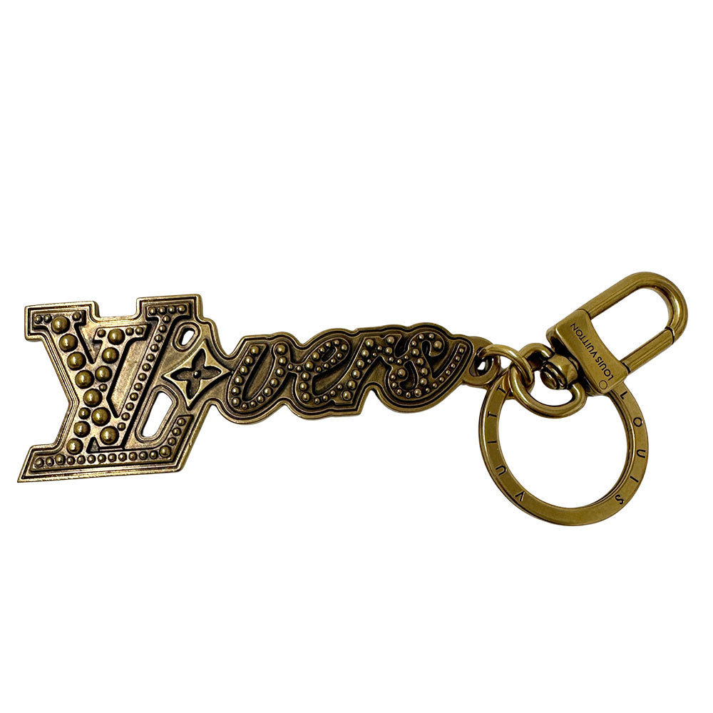 LOUIS VUITTON ルイ・ヴィトン LVラバーズ キーリング ステンレス ゴールド レディース メンズ M01755 【中古】