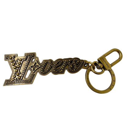 LOUIS VUITTON ルイ・ヴィトン LVラバーズ キーリング ステンレス ゴールド レディース メンズ M01755 【中古】