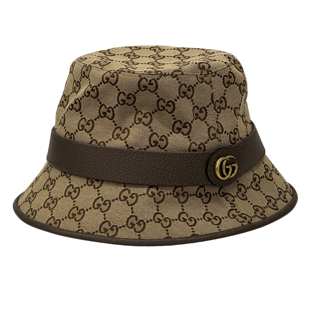 GUCCI グッチ バケットハット ハット GGキャンバス GGマーモント ブラウン 576587 GGキャンバス レディース メンズ 【中古】