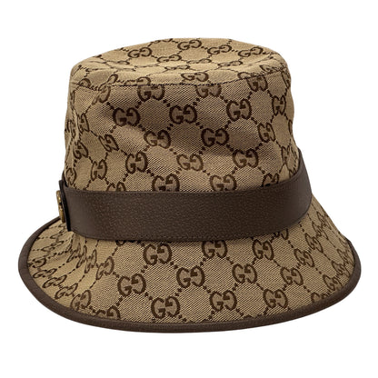 GUCCI グッチ バケットハット ハット GGキャンバス GGマーモント ブラウン 576587 GGキャンバス レディース メンズ 【中古】