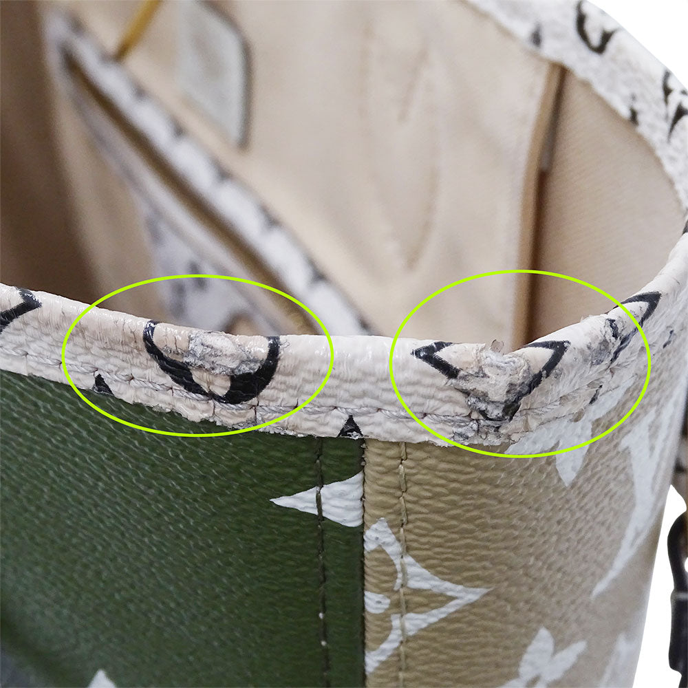 LOUIS VUITTON ルイ・ヴィトン ネヴァーフルMM トートバッグ モノグラムジャイアント カーキグリーン ベージュ M44568 モノグラムキャンバス レディース 【中古】