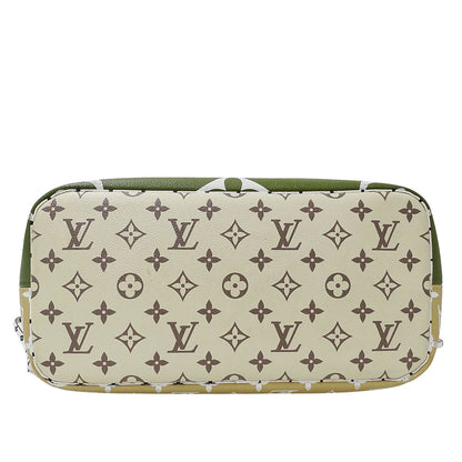 LOUIS VUITTON ルイ・ヴィトン ネヴァーフルMM トートバッグ モノグラムジャイアント カーキグリーン ベージュ M44568 モノグラムキャンバス レディース 【中古】