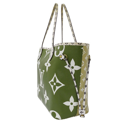 LOUIS VUITTON ルイ・ヴィトン ネヴァーフルMM トートバッグ モノグラムジャイアント カーキグリーン ベージュ M44568 モノグラムキャンバス レディース 【中古】