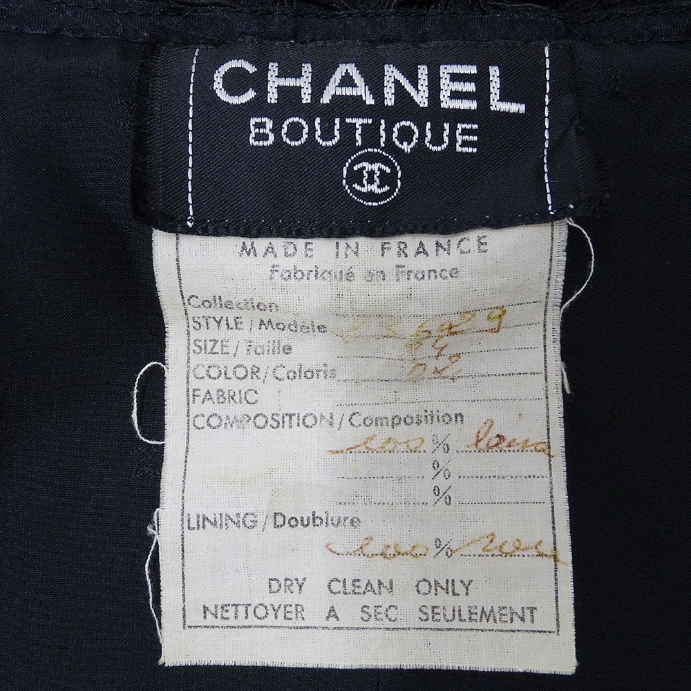 CHANEL シャネル ジャケット カメリア ブラック ゴールド金具 レディース 【中古】