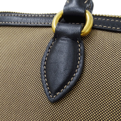 PRADA プラダ 2wayバッグ ロゴジャガード ベージュ ブラック キャンバス レディース 【中古】
