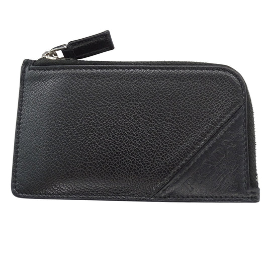 PRADA プラダ カードケース ブラック シルバー金具 2MC021 レディース メンズ 【中古】