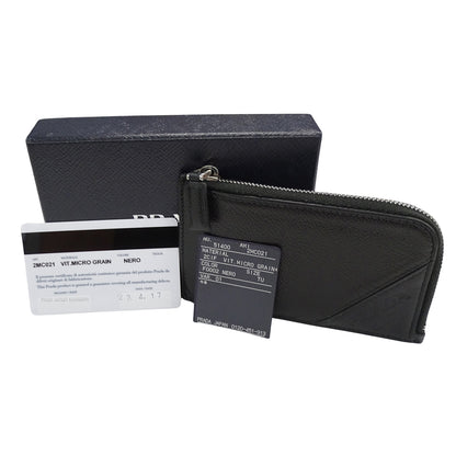 PRADA プラダ カードケース ブラック シルバー金具 2MC021 レディース メンズ 【中古】
