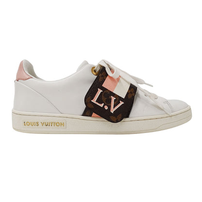 LOUIS VUITTON ルイ・ヴィトン フロントロー・ライン スニーカー スニーカー モノグラム ホワイト ピンク レザー レディース 【中古】