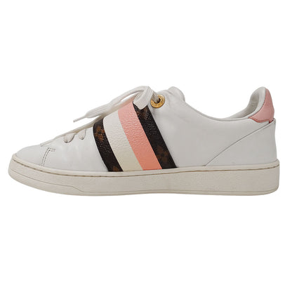 LOUIS VUITTON ルイ・ヴィトン フロントロー・ライン スニーカー スニーカー モノグラム ホワイト ピンク レザー レディース 【中古】